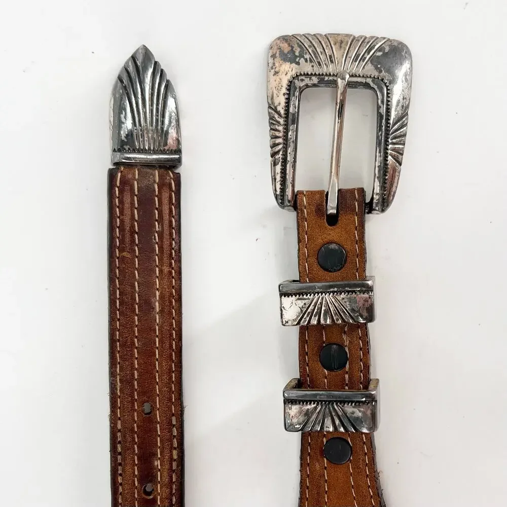 Tony Lama Vintage Tan Leather Western Belt Size 40